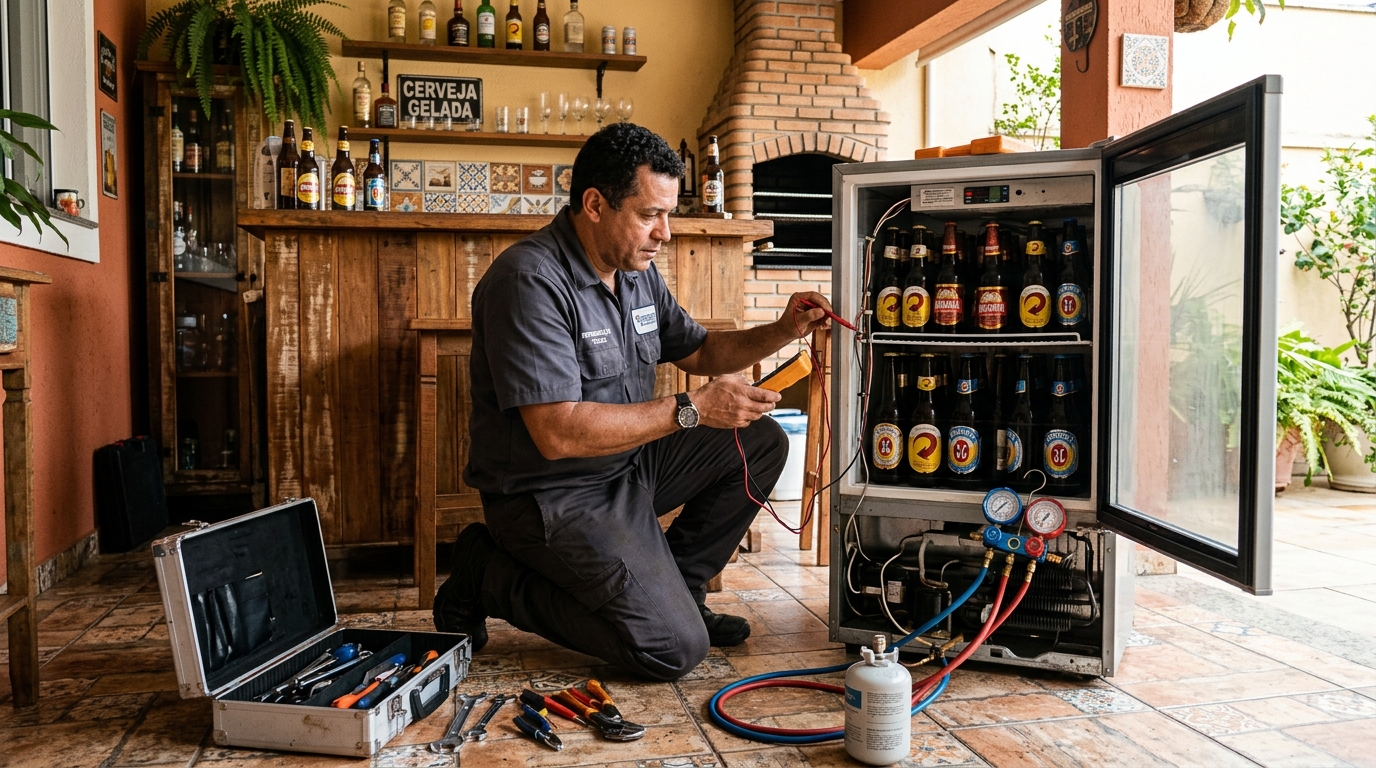 Recarga de gás refrigerante de cervejeira em São Bernardo do Campo‑SP